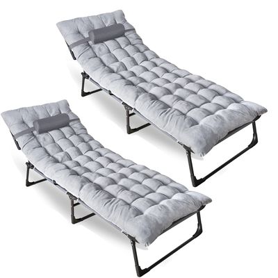 ZONETECH Folding Cot & Pad Mattress 4 Position Adjustable 2-Pack Portable,Premium Quality for Adult and Kids-Perfect for Camping, Travel,Patio,Beach,Indoor & Outdoor Activity with Carry Bag