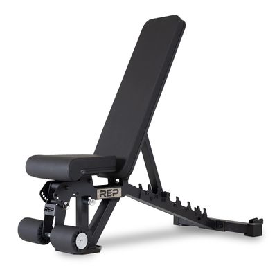 REP Foldable Incline Decline Bench | FID Platform for Home Gym | Compact Portable Fitness Stationary Equipment | Heavy Duty Strength Training Chair | Adjustable Sit-up Dumbbell Workout Support, Matte Black