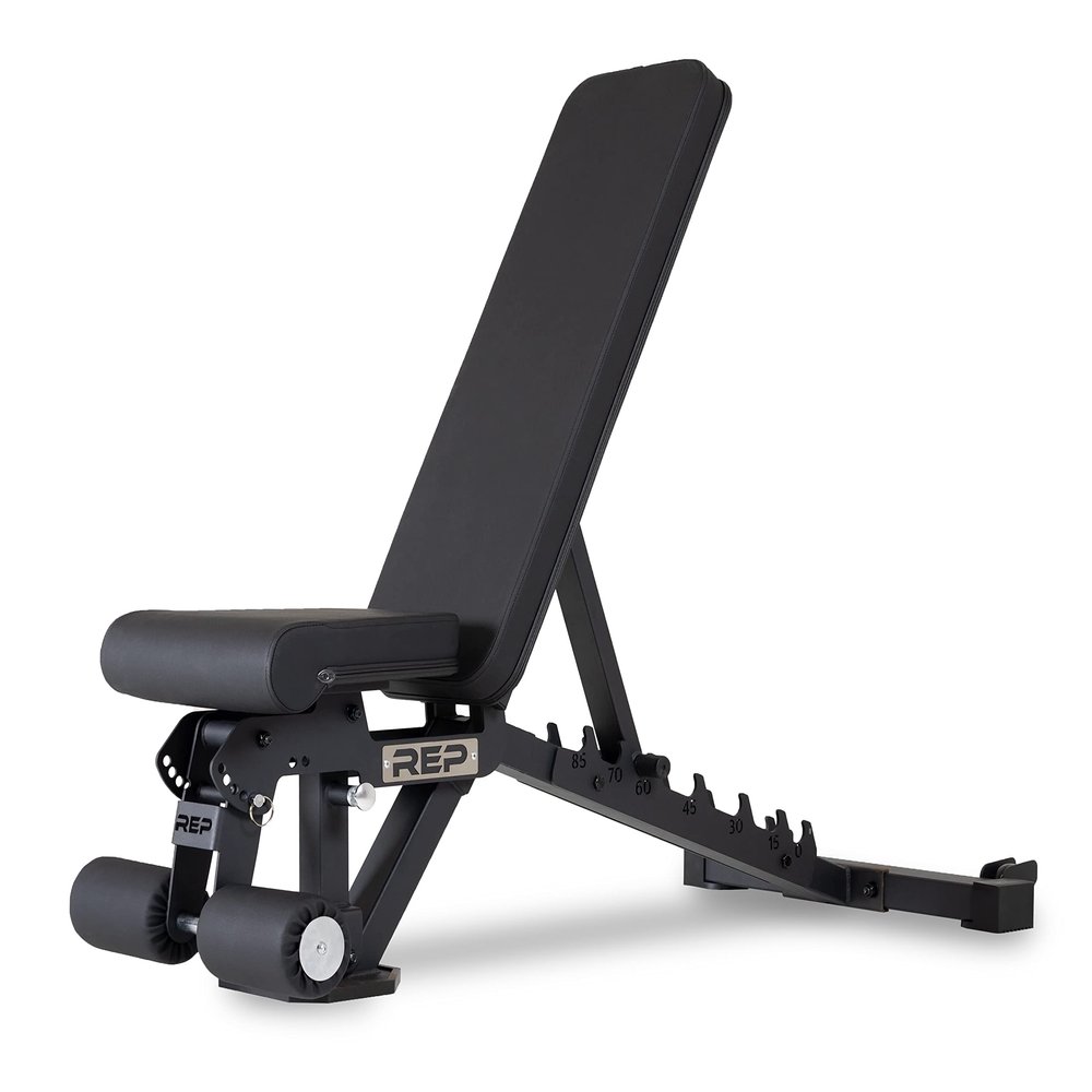 REP Foldable Incline Decline Bench | FID Platform for Home Gym | Compact Portable Fitness Stationary Equipment | Heavy Duty Strength Training Chair | Adjustable Sit-up Dumbbell Workout Support, Matte Black