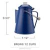 COLETTI Classic Percolator Coffee Pot  The Most Nostalgic Camping Coffee Pot, Now Modernized [Blue Enamel, 12 Cup] view 2