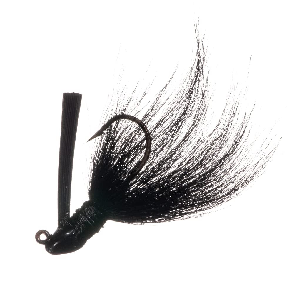 Arkie Lures AHB-12-1 Bucktail Jig - 1/2 oz. #1 Black Crystalina
