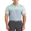 PGA Tour Men's Airflux Color Block Short Sleeve Golf Polo Shirt with Self Collar, Patina Green, X-Large view 1