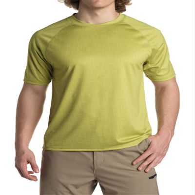 ZeroXposur Mens Sun Shirt UPF 50+ - Lightweight, Quick-Dry Swim Shirts for Men - Short-Sleeve Rash Guard (Lime Dione, Large)
