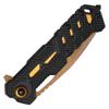 Buckshot Knives 8" Overall Two Tone Aluminum Handle Spring Assisted Folding Pocket Knife (Orange) view 3