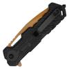 Buckshot Knives 8" Overall Two Tone Aluminum Handle Spring Assisted Folding Pocket Knife (Orange) view 4