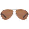 Fisherman Men's Shiny Silver with Soft Touch Black Temple w/Brown Lens-Spring Hinge Polarized Pilot Sunglasses, 46mm,61mm,135mm view 1