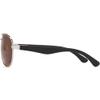 Fisherman Men's Shiny Silver with Soft Touch Black Temple w/Brown Lens-Spring Hinge Polarized Pilot Sunglasses, 46mm,61mm,135mm view 3