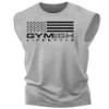 Gymish American Flag Graphic Fitness Tank, Sleeveless Bodybuilding Athletic Tank Top (XXL, Gymish American Flag Grey Tank Top) view 1