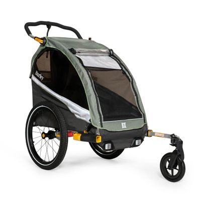Burley DLite X | Premium 1 or 2-Seat Bike Trailer & Stroller with Adjustable Suspension, Spacious Seating & Compact Fold