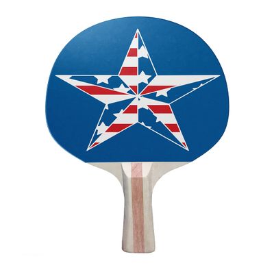 TigerTail Sports Star American Flag Design Ping Pong Paddle Premium 5 Ply Table Tennis Racket Red on Back