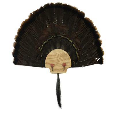Esh Turkey Fan Mount Kit - Customized State Turkey Tail Mounting Plaque - Natural Oak Wood - Standard