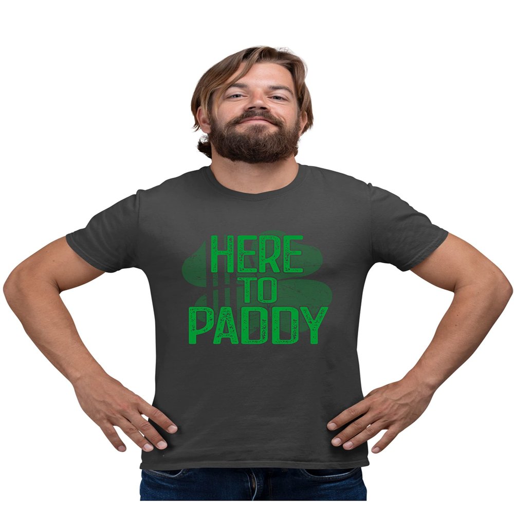 4X-Large Heather Black Mens Here to Paddy Funny St. Patricks Day Gift Idea T-Shirt