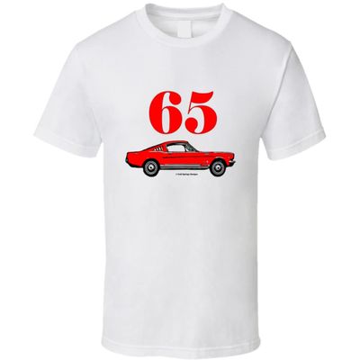 65 Red Mustang 2+2 Fastback Muslecar Gift Classic T Shirt 6XL White