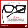 Breaksun Oversized Blue Light Glasses for Women Fashion Thick Square Computer Eyewear Non-Prescription Black Glasses (Black) view 2