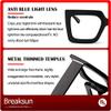 Breaksun Oversized Blue Light Glasses for Women Fashion Thick Square Computer Eyewear Non-Prescription Black Glasses (Black) view 3