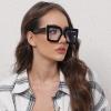 Breaksun Oversized Blue Light Glasses for Women Fashion Thick Square Computer Eyewear Non-Prescription Black Glasses (Black) view 4