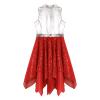 Linjinx Kids Girls Sleeveless Shiny Ballet Praise Lyrical Dance Dress Worship Liturgical Celebration Costume Church Robe Red A 10 Years view 1