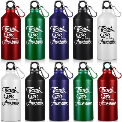 10 Pcs Employee Appreciation Gifts Thank You for Being Awesome Water Bottle 20 oz Aluminum Water Bottle Lightweight Sport Tumbler with Twist Cap Buckle Inspirational Gifts for Coworker (Multicolored)