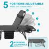 ABORON 5 Positions Camping Cots for Adults,Outdoor Folding Sleeping Cot/Mat,Folding Chaise Lounge Chair with Pillow,Portable Reclining Chair for Beach Lawn Camping Pool,Sunbathing Chairs view 4