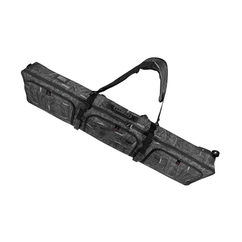 UNISTRENGH Padded Snowboard Bag with Wheels Travel Bag for Skis Single Snowboard and Snowboard Boots (Black Denim (With Wheels), 180cm)