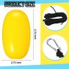 2 Pcs 33 ft Marine Rope Tow Line Kayaking Boat Buoy Ball Float Leash with Stainless Steel Hook Floating Drift Anchor Rope Kayak Throw Line for Fishing Drift Anchors System, Black and Yellow view 2