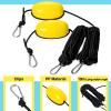 2 Pcs 33 ft Marine Rope Tow Line Kayaking Boat Buoy Ball Float Leash with Stainless Steel Hook Floating Drift Anchor Rope Kayak Throw Line for Fishing Drift Anchors System, Black and Yellow view 3