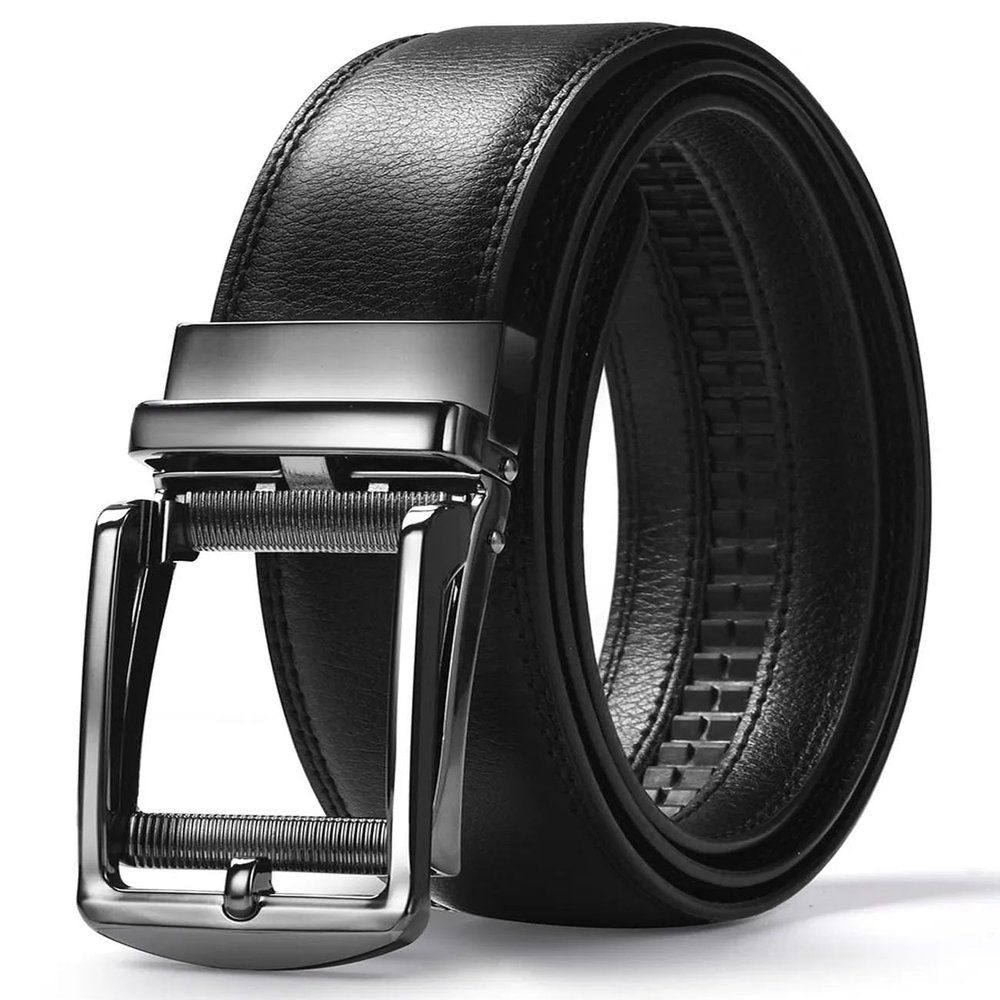 Kira Sutsu Men's Belt Slide Ratchet Belt Easy to Use Non Perforated Belt Waist Size up to 49 inches