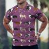 Australian Shepherd Men's Polo Shirts Soft Golf T-Shirts Short Sleeve Slim Fit Tee Top M view 2