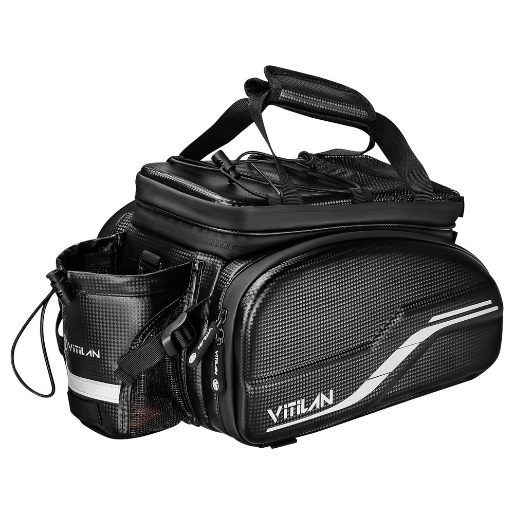 VITILAN Bike Rack Bag, Bike Trunk Bag Panniers for Bicycle Rear Rack Saddle, 35L Large Capacity Luggage Waterproof Bag Commuter Accessories, Storage Bags with Rain Cover