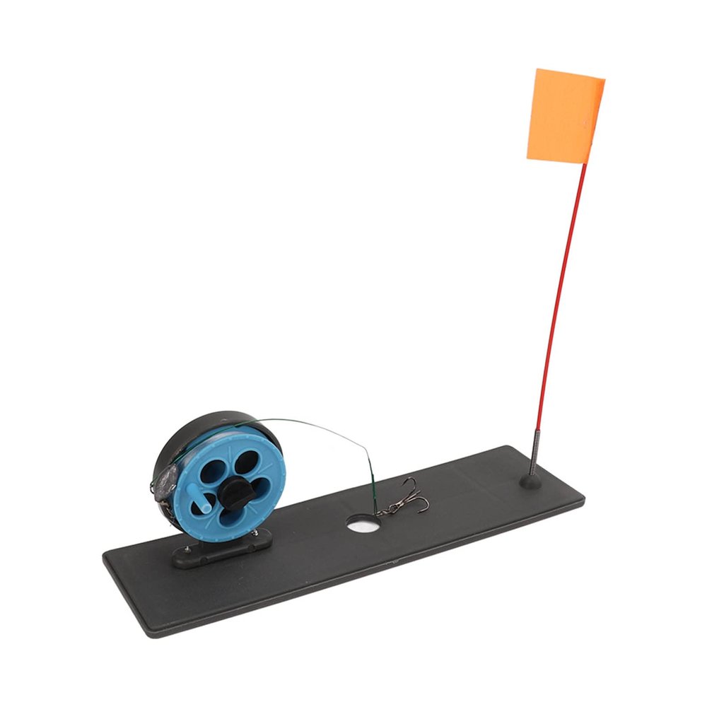 Kuuleyn Ice Fishing Tip Up, Portable Ice Fishing Rod Reel Combo with Flag Floating Base for Winter Fishing