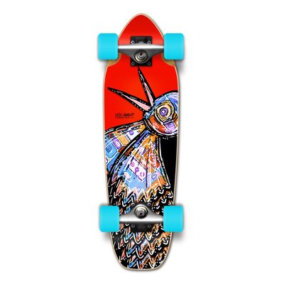 Yocaher Mini Cruiser Skateboard 27" x 8"w/Premium Black Grip Tape, Heavy Duty Aluminum Alloy Truck, 62mm Wheels, ABEC -9 Bearings - Red Bird