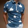 Helicopter Silhouettes Golf Polo Shirt Collared Top Short Sleeve Casual Slim Fit Tee view 2