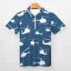 Helicopter Silhouettes Golf Polo Shirt Collared Top Short Sleeve Casual Slim Fit Tee view 3