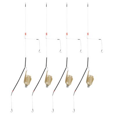 Portable Fishing Bait Cage Feeder Set, 4 Pack Lightweight Trap Basket with Built-in Weight for Carp Fishing, 40g