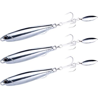 Dr.Fish 3 Pack Jigging Spoons Metal Casting Jigs Bladed Treble Hooks Saltwater Casting Spoons Surf Fishing Lures Vertical Diamond Jigs Mackerel Striper Bluefish Lures 1/2oz-#8 Hook