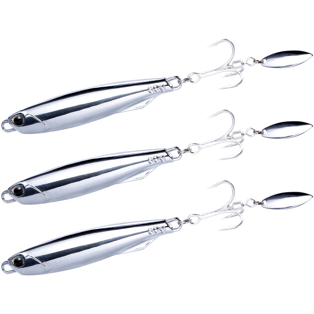 Dr.Fish 3 Pack Jigging Spoons Metal Casting Jigs Bladed Treble Hooks Saltwater Casting Spoons Surf Fishing Lures Vertical Diamond Jigs Mackerel Striper Bluefish Lures 1/2oz-#8 Hook
