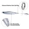 Dr.Fish 3 Pack Jigging Spoons Metal Casting Jigs Bladed Treble Hooks Saltwater Casting Spoons Surf Fishing Lures Vertical Diamond Jigs Mackerel Striper Bluefish Lures 1/2oz-#8 Hook view 4
