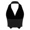 Jhaoyu Womens Vintage Waistcoat Vest Halter Neck 3 Button Down Dressy Suit Blazer Wedding Prom Party Jacket Vests Black Small view 4