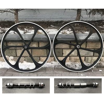 Black 29"/700C Aluminum Mag Wheels Set, Heavy Duty Bicycle Rims Set-100x135mm-Motorized Bicycle (Black, 29" Wheelset)