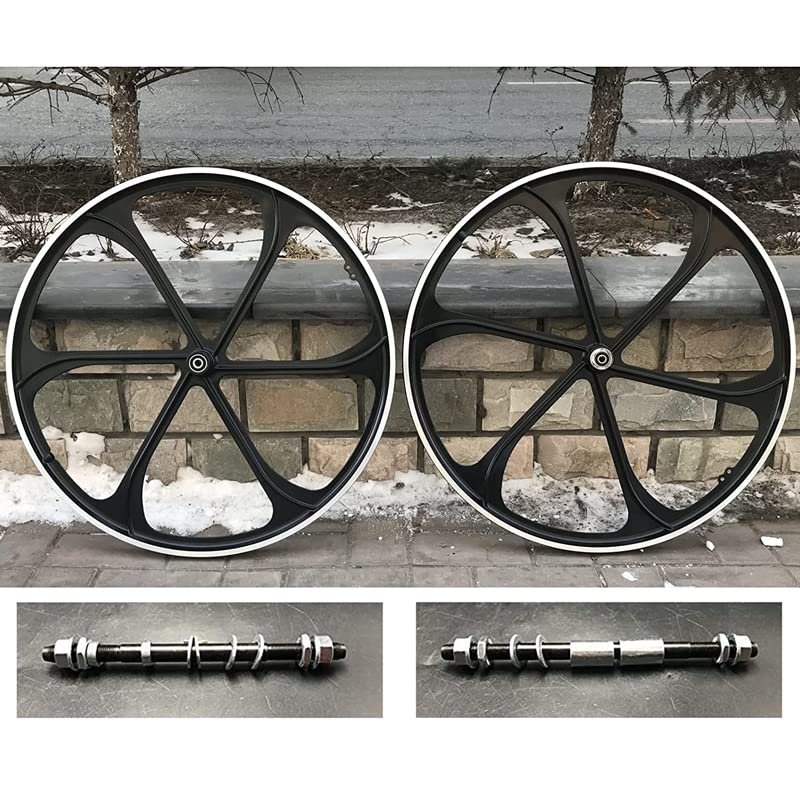 Black 29"/700C Aluminum Mag Wheels Set, Heavy Duty Bicycle Rims Set-100x135mm-Motorized Bicycle (Black, 29" Wheelset)