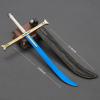 9.8 Dracule Mihawk Cosplay Katana Sword Metal Anime Sword Cross Sword Figure Japanese Kinfe Katana Model Collection Desk Decoration Gift Blue view 2