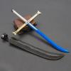 9.8 Dracule Mihawk Cosplay Katana Sword Metal Anime Sword Cross Sword Figure Japanese Kinfe Katana Model Collection Desk Decoration Gift Blue view 3