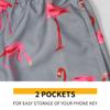 Mens Swim Trunks Lightweight Mens Bathing Suit with Mesh Lining Mens Swim Shorts Gray Flamingos L view 4