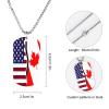 American and Canadian Flag Women's Necklace Personalized Pendant Adjustable Length Jewelry for Home Travel Party view 2