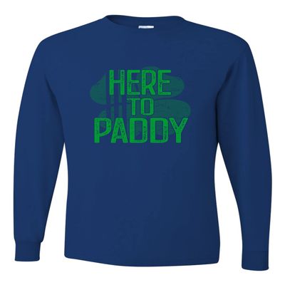 3X-Large Royal Mens Here to Paddy Funny St. Patricks Day Gift Idea Long Sleeve T-Shirt