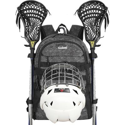 Goloni Lacrosse Bag, Youth & Adult Lacrosse Backpack with Tow Stick Holder and Shoes Compartment,Waterproof Field Hockey Bag for Boys & Girls