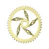 Lowrider Bike Cage Twisted Steel Chainring 1/2 X 1/8 44t Gold. view 1