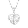AeraVida Shiny Satin Monstera Plant Leaf Sterling Silver Pendant Necklace | Charming Accessory for Women Anniversary | Jewelry Gift fort Women | Necklace Women Jewelry view 1