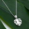 AeraVida Shiny Satin Monstera Plant Leaf Sterling Silver Pendant Necklace | Charming Accessory for Women Anniversary | Jewelry Gift fort Women | Necklace Women Jewelry view 3