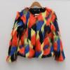 Tinhulf Women's Faux Fur Warm Colourful Coat Thick Sweater Jacket Top Overcoat Outerwear view 2
